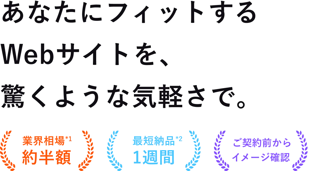 あなたにフィットするWebサイトを、驚くような気軽さで。